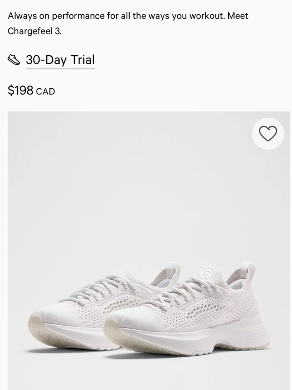 Lululemon Women’s Chargefeel Workout Shoe